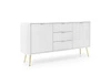 Komoda Seda biała z szufladami na złotych nogach 168 cm nowoczesna glamour do salonu Intesi
