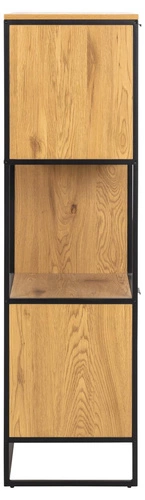 Regał na książki Swindon dąb industrialny z szufladami do salonu i biura Actona 141 cm