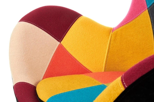 Fotel jajo Patchis obrotowy do salonu nowoczesny multikolorowy Intesi tapicerowany