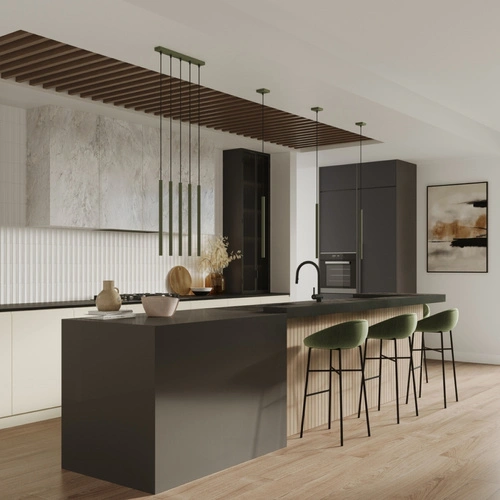 Lampa wisząca Pastelo 5P zielona oliwka nowoczesna regulowana do salonu i jadalni