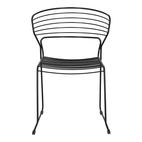 Krzesło Hilly czarne metalowe do jadalni i kuchni nowoczesne na płozach Intesi