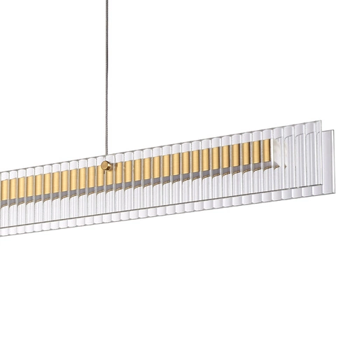 Nowoczesna lampa wisząca LONGIN-120 LED złota 120 cm nad stół do jadalni Step into Design