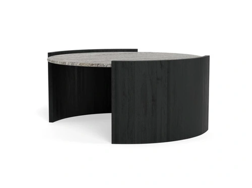 Stolik kawowy Zafra szary marmur/czarny