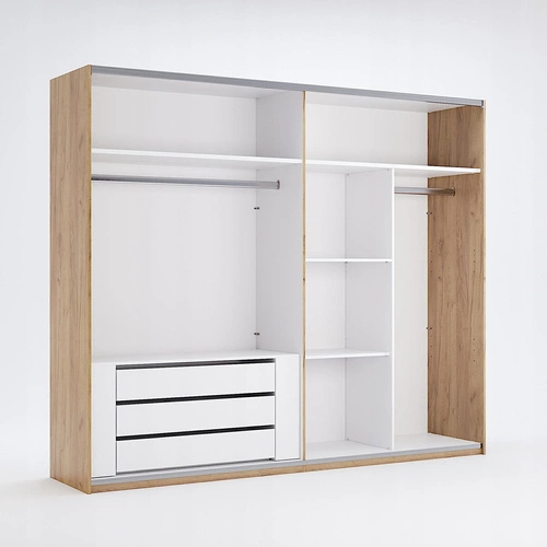 Komoda biała z szufladami Intesi nowoczesna do szafy przesuwnej Tissa 72 cm