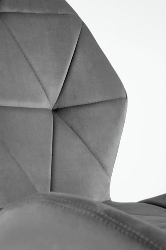 Krzesło do jadalni Eve tapicerowane welur szare nowoczesne z oparciem na czarnych nogach Intesi