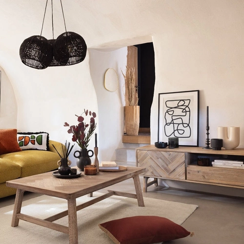 Szafka RTV drewniana Aeris Atmosphera 180 cm rustykalna z jodełką do salonu