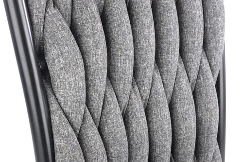 Krzesło do jadalni Lina tapicerowane szare nowoczesne na czarnych nogach Intesi