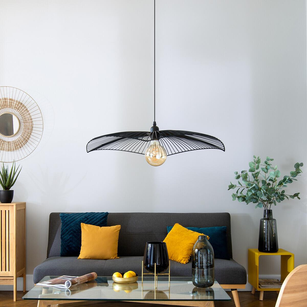 Lampa sufitowa Cuzco czarna 59 cm loftowa regulowana do salonu i jadalni Atmosphera