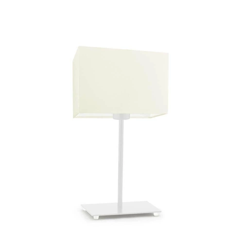 Lampka nocna nowoczesna AMALFI z abażurem ecru do sypialni i salonu LYSNE 40 cm