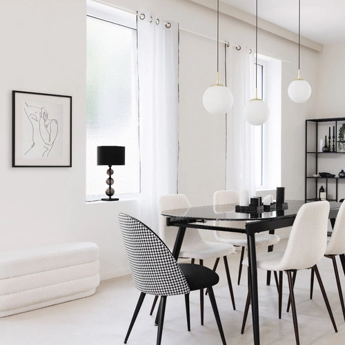 Nowoczesna lampka nocna Alma czarna z bawełnianym abażurem do sypialni Atmosphera 52 cm