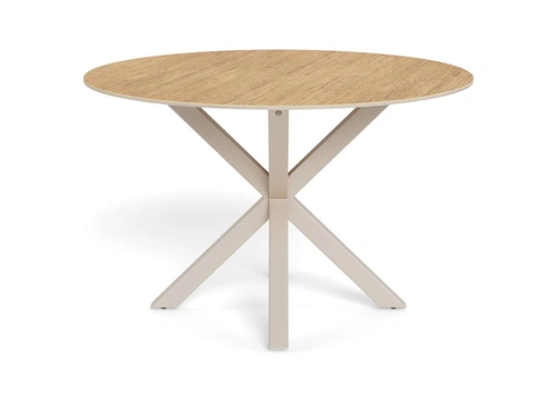 Stół okrągły Heaven 119 cm do jadalni ceramika dąb kaszmir nowoczesny