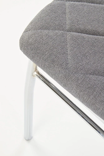 Krzesło tapicerowane Montana szare nowoczesne do jadalni i kuchni na chromowanych nogach Intesi