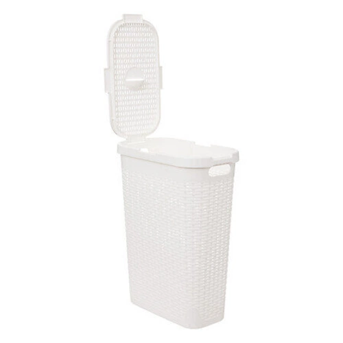 Kosz na pranie wąski 40 l rattan          syntetyczny biały