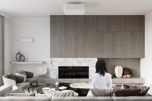 Plafon kwadratowy biały Lokko 45 cm nowoczesny do salonu, kuchni lub sypialni