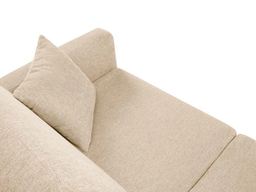 Narożnik z funkcją spania Gabriel Beige Structured Fabric lewostronny