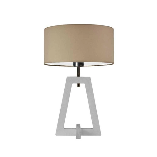 Lampka nocna Clio beżowa z abażurem glamour drewniana do sypialni i salonu LYSNE