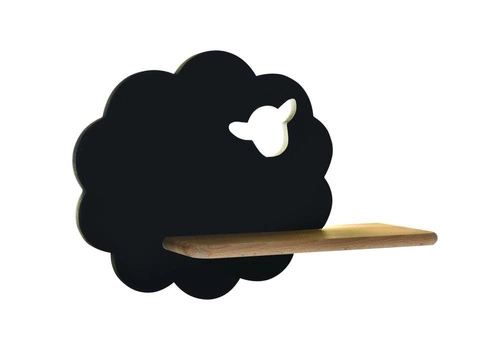 Kinkiet LED Sheep czarny drewniany do pokoju dziecięcego klasyczny lampa ścienna 5W 4000K