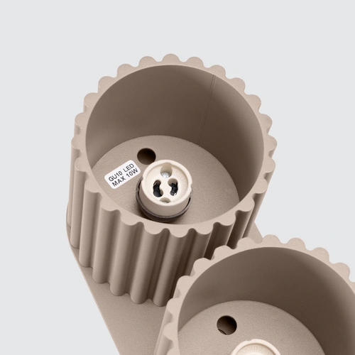 Plafon sufitowy nowoczesny AURA 2 taupe aluminium do salonu i kuchni GU10 2x10W