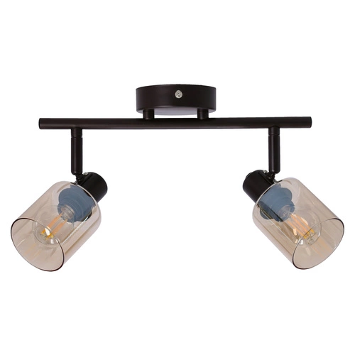 Lampa sufitowa Agra brunatny 2x40W E14  klosz bursztynowy