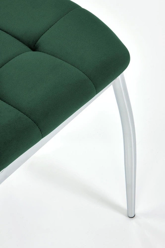 Krzesło tapicerowane Melani welurowe zielone do jadalni nowoczesne glamour Intesi