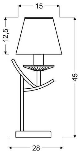Lampa stołowa Valencia lampka 1x40W E14  patyna h-45