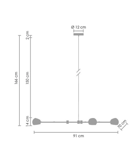 Lampa wisząca Astronomy-3 czarna nowoczesna regulowana do salonu i jadalni 175 cm