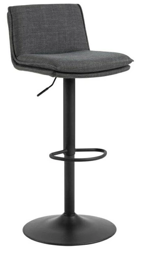 Hoker Flynn nowoczesny tapicerowany z oparciem regulowany obrotowy szary ciemny do kuchni Actona