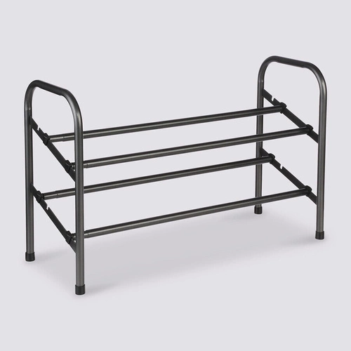 Szafka na buty 5five simply smart czarna metalowa loftowa z regulacją szerokością na 10 par