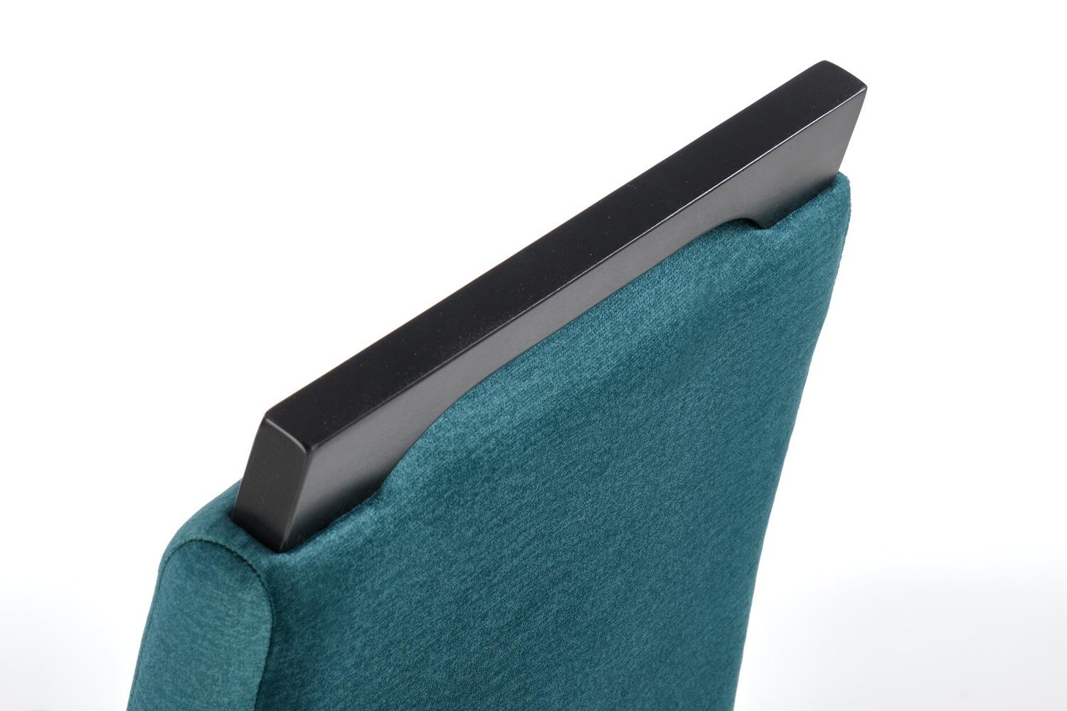 Krzesło do jadalni Alabama tapicerowane welur zielone z czarnymi nogami nowoczesne Intesi