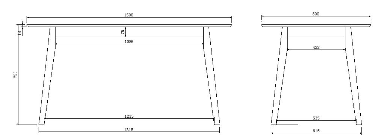 Stół do jadalni Nagano M Wood Actona 150x80 cm nowoczesny drewniany skandynawski naturalny