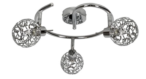 Nowoczesna lampa sufitowa Puzzle spirala chrom 3-punktowa do salonu lub jadalni