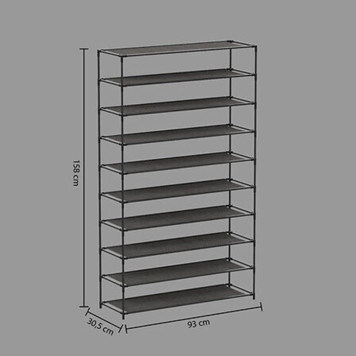 Stojak na buty 10-poziomowy czarny 5five simply smart nowoczesny wysoki do przedpokoju
