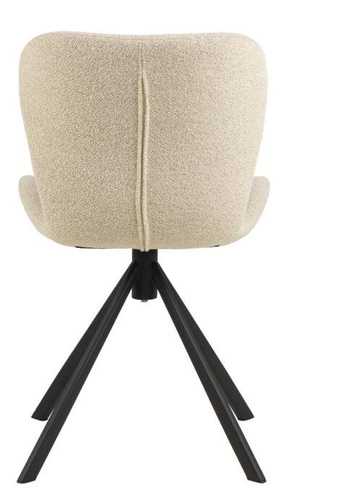 Krzesło obrotowe Batilda kremowe bouclé Actona do jadalni i biura nowoczesne tapicerowane