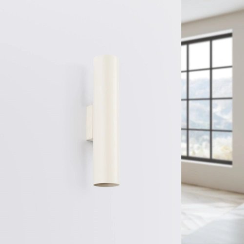 Kinkiet ścienny loftowy Lagos 2 beżowy stalowy do salonu i sypialni świecący w dół