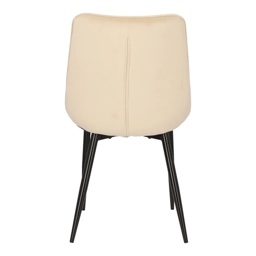 Krzesło do jadalni Poly Intesi tapicerowane welur beżowy z czarnymi nogami nowoczesne