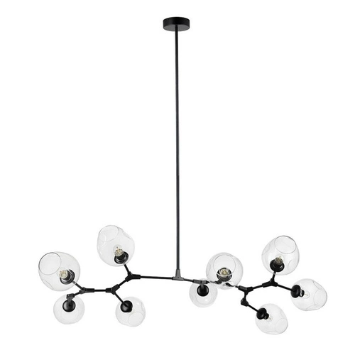 Lampa wisząca MODERN ORCHID-9 czarna szklana do salonu i jadalni 150 cm