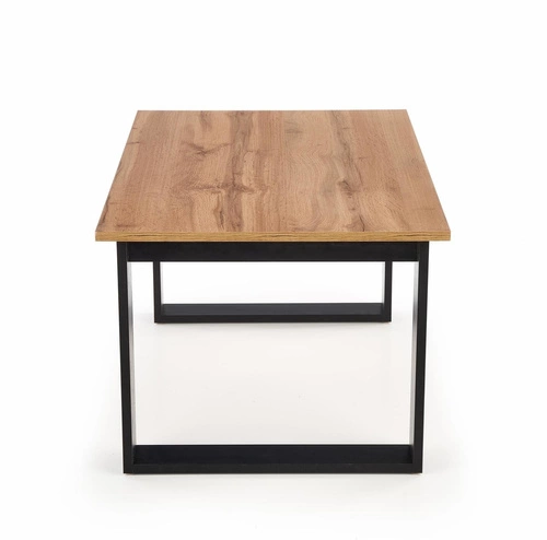 Stolik kawowy Fadan prostokątny do salonu nowoczesny loft dąb wotan czarny 100x64 cm