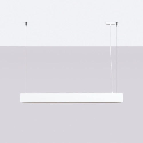 Nowoczesna lampa wisząca SPARK biała regulowana do salonu, kuchni lub nad wyspę 100 cm