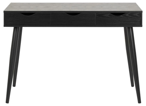 Biurko skandynawskie Scandi czarne z 3 szufladami do pracy 110 cm Intesi