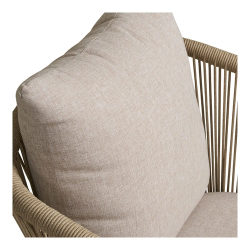 Krzesło Salerno piaskowe z poduszką metalowe do jadalni i tarasu