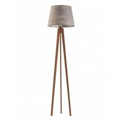 Lampa podłogowa Curacao szara melanż nowoczesna drewniana z abażurem do salonu Lysne 158 cm