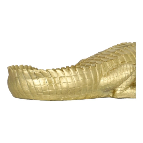 Figurka dekoracyjna Victor krokodyl złoty 39 cm glamour do salonu Atmosphera na prezent