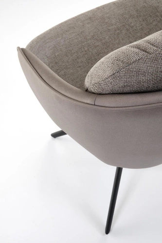 Krzesło obrotowe Arleth Intesi tapicerowane szare z podłokietnikami do biura i salonu