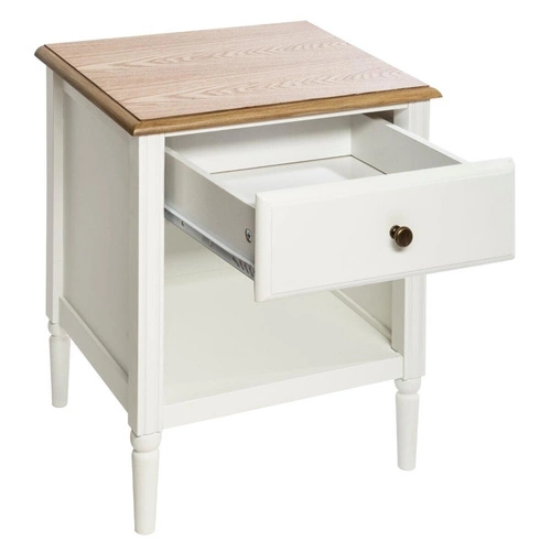 Szafka nocna biała z szufladą 45 cm styl skandynawski Solen Atmosphera do sypialni