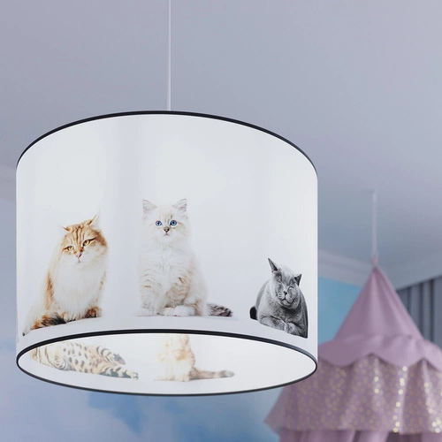 Lampa wisząca KITTY 40 nowoczesna z kotkami do pokoju dziecięcego rozproszone światło