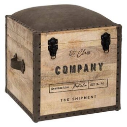 Pufa ze schowkiem Colonial Atmosphera brązowa kwadratowa do salonu i przedpokoju 49 cm