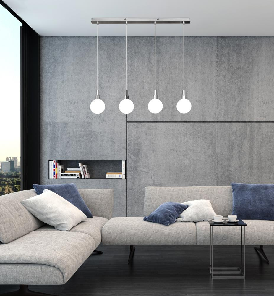 Lampa wisząca kula Maldus chromowa 4-punktowa szklana do salonu i jadalni CANDELLUX