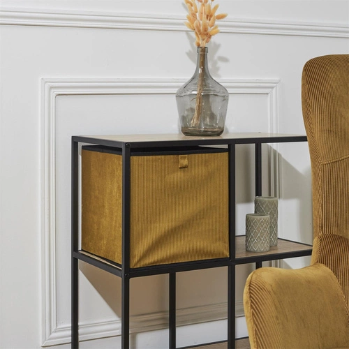 Składane pudełko do regału 30x30 Giulia musztardowe nowoczesne Intesi