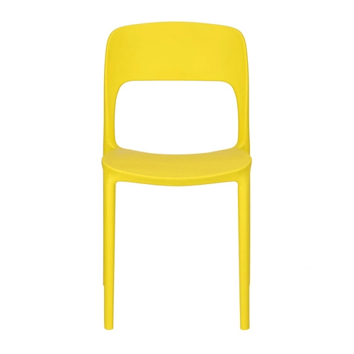 Krzesło do jadalni i ogrodu Flexi żółte Intesi nowoczesne sztaplowane łatwe w czyszczeniu