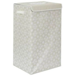 Intesi nowoczesny kosz na pranie do łazienki szary materiałowy z pokrywą i uchwytami 60x35x30 cm